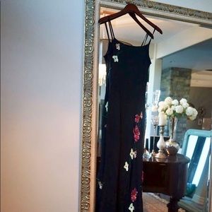 Vintage Black Beaded Evening Gown